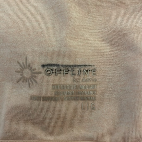 Aerie women’s large long line sports bra hugger Pink Tie-Dye Crop Top offline - Picture 6 of 7